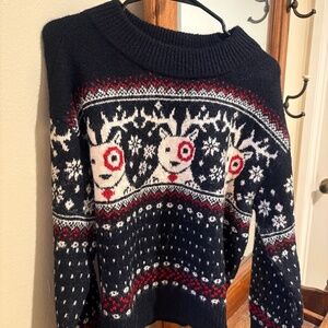 women's universal thread bullseye christmas sweater medium